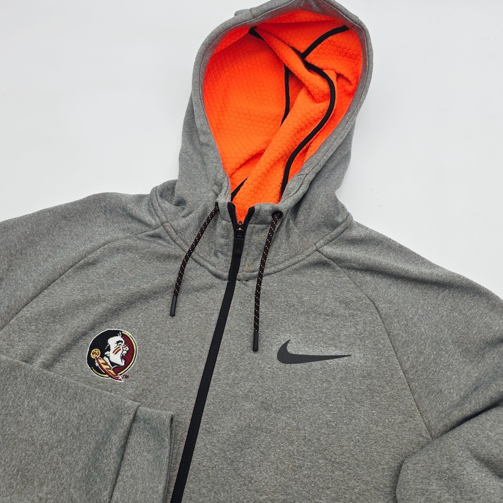Nike Sphere Florida State Seminoles FSU Dri-FIT Full Zip Hoodie Gray Mens XL